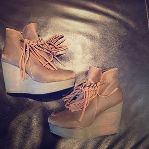 Distressed Fringe Ankle Booties